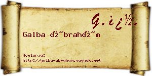 Galba Ábrahám névjegykártya